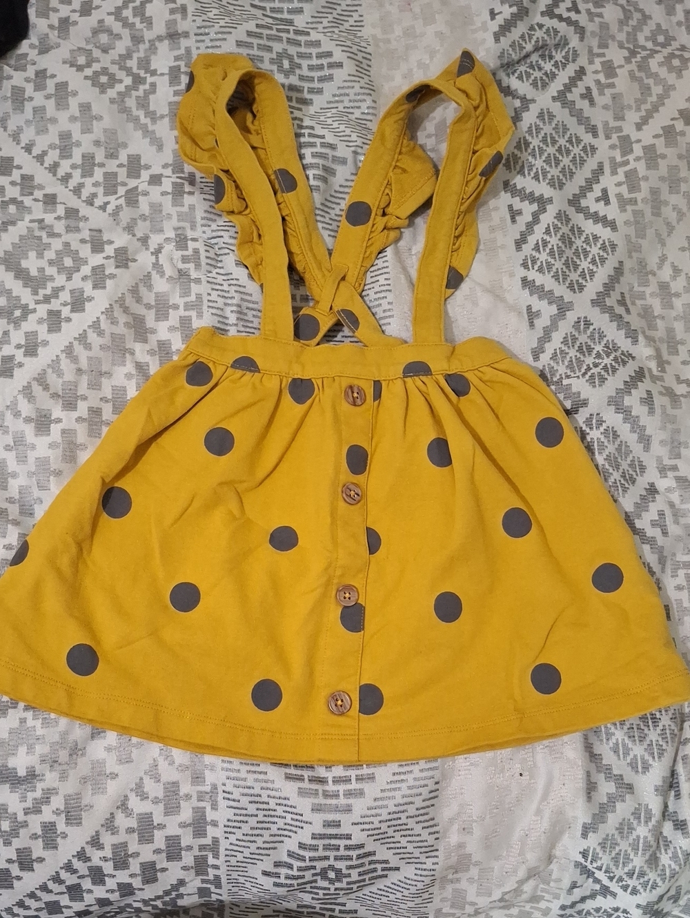 wonder nation Mustard Yellow Polka Pinafore